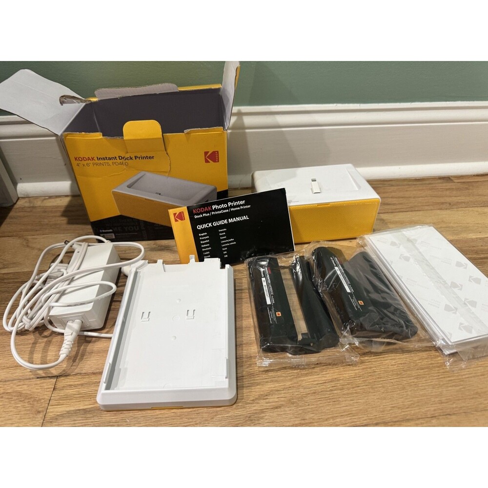 Kodak Instant Dock Plus Instant Photo Printer BUNDLE with 40 Sheets White PD460